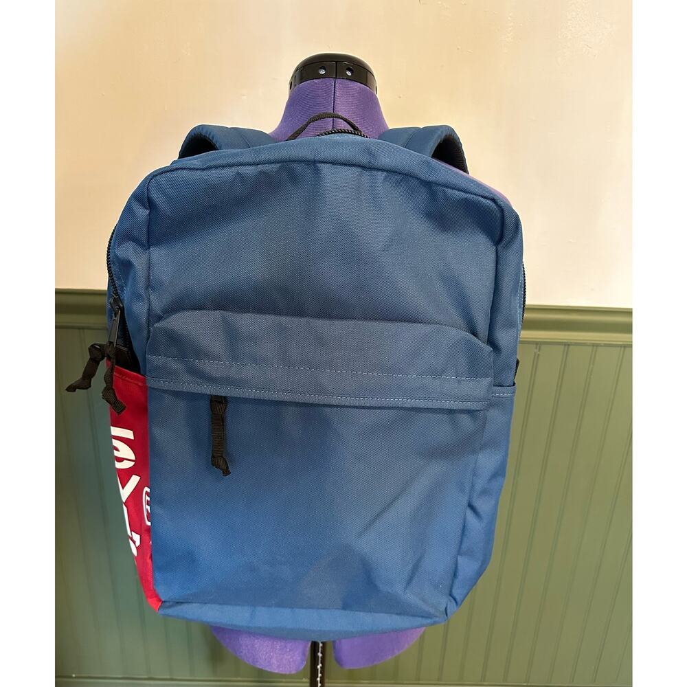 Levi’s Blue Red Adjustable Straps Zipper Pockets Backpack Bag
